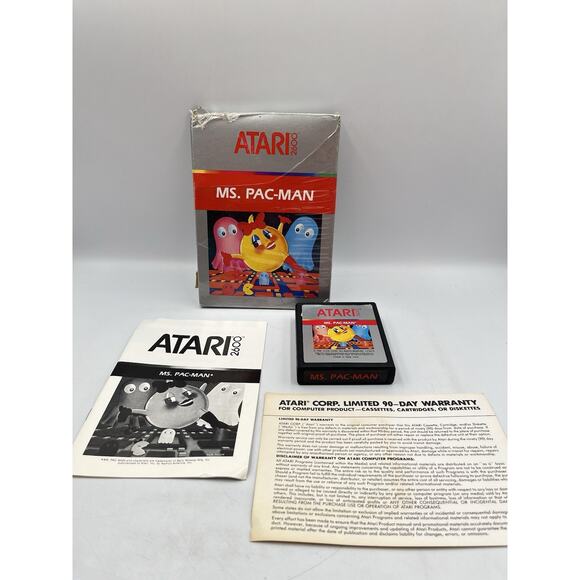 Ms. Pac-Man (Atari 2600, 1988) Game, Box & Manual - CIB CX 2675 - Picture 3 of 13